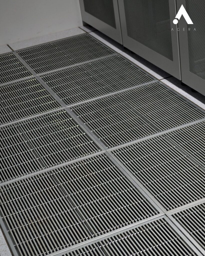 Raised access floor in UBS server room