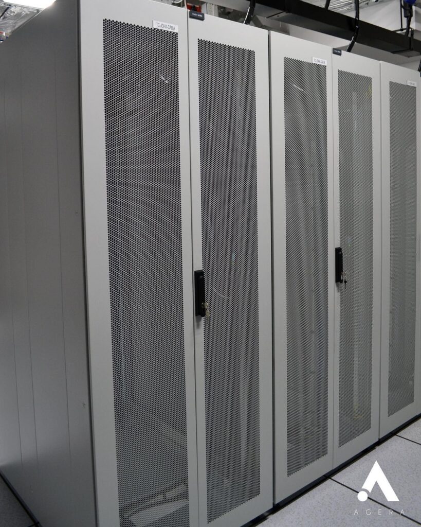 Server racks within UBS critical IT environment